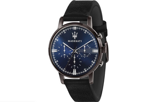 Orologio Maserati Eleganza uomo R8871630002 con cinturino in pelle nera e cassa acciaio