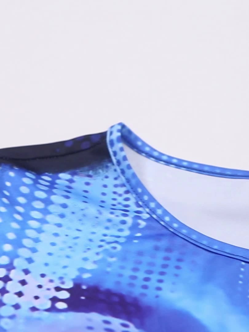 Particolare maglia blu elettrico set due pezzi per donna con minigonna