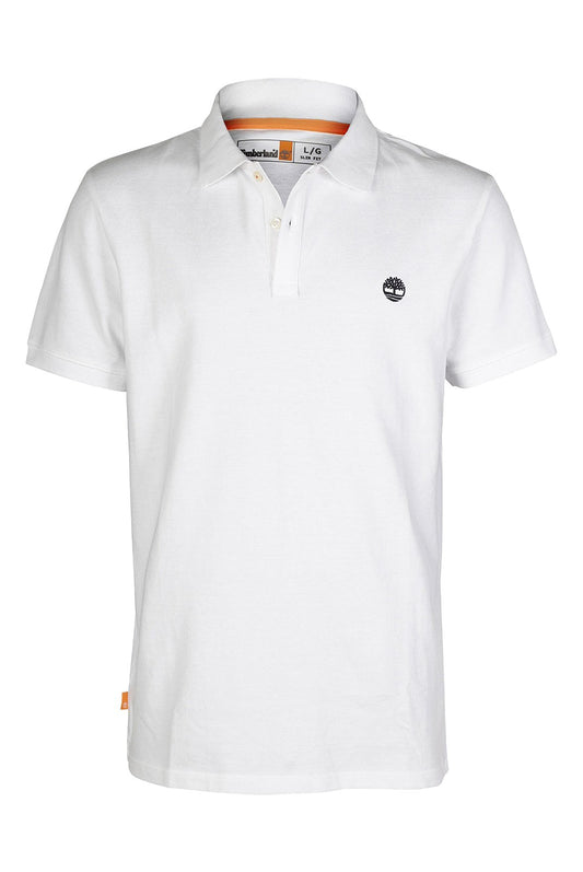 Polo della timberland colore bianco in tinta unica cotone 100%