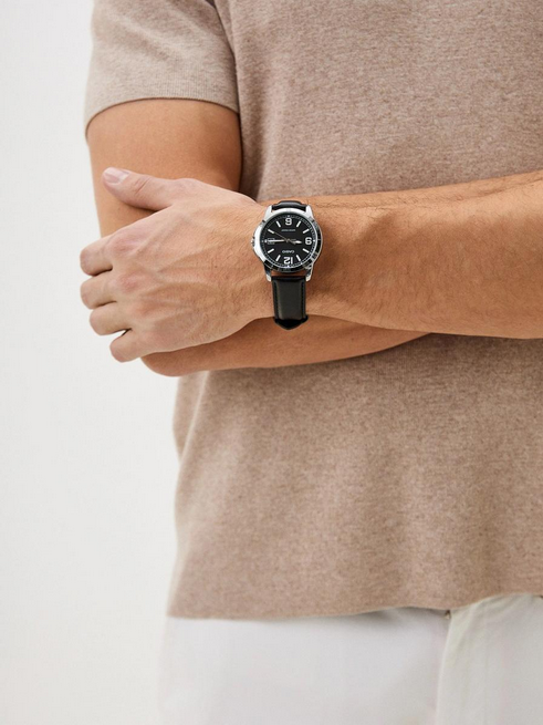 Casio MTP-V004L-1B - Orologio da Uomo Elegante con Cinturino in Pelle Nera