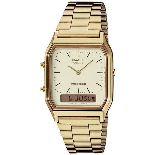 Casio AQ‑230GA‑9D – Orologio Analogico‑Digitale Vintage Oro