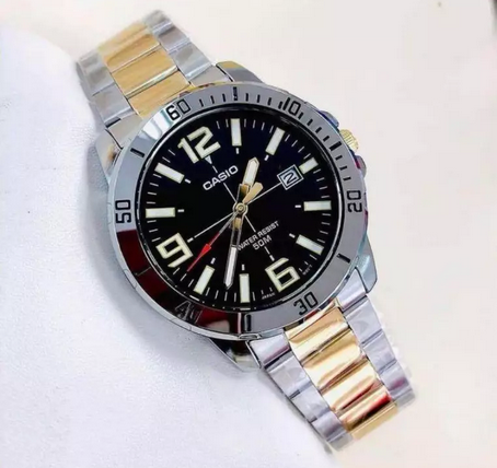 Orologio Casio MTP‑VD01SG‑1B – acciaio bicolore 50 m con data