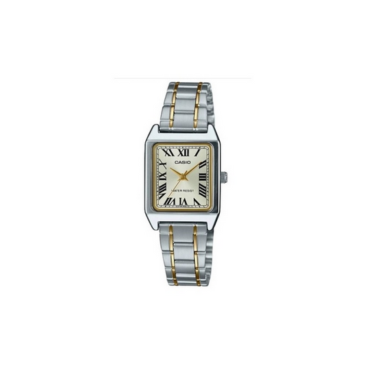 Orologio Casio LTP-V007SG-9B con quadrante dorato e cinturino in acciaio inox bicolore