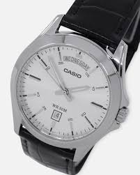 Casio MTP-1370L-7A – Orologio uomo in pelle, quadrante Argento