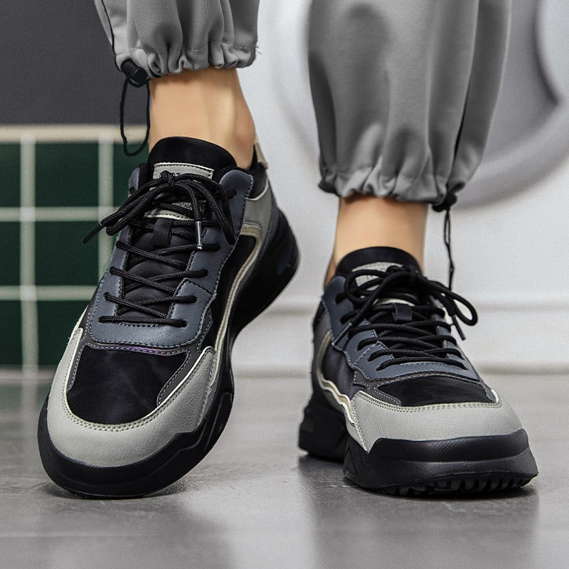 Scarpe da uomo leggere e comode con suola flessibile antiscivolo, colore nero