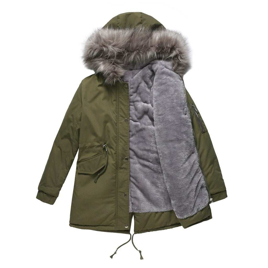 Giubbotto Parker coat mid-length with hooded warm plus - Loweconomy