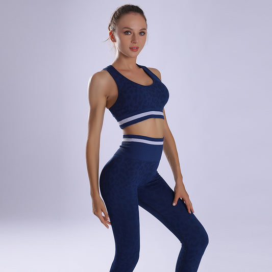 Completo sportivo set due pezzi per donna colore blu scuro