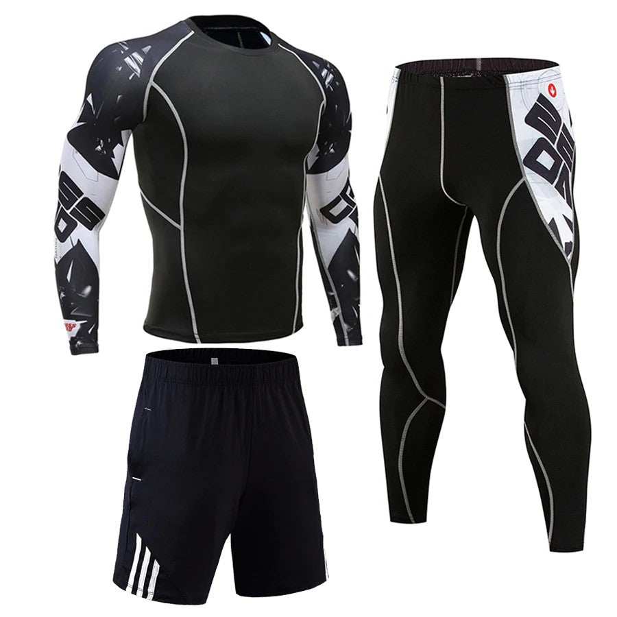 tuta sportiva uomo a compressione fitness running palestra