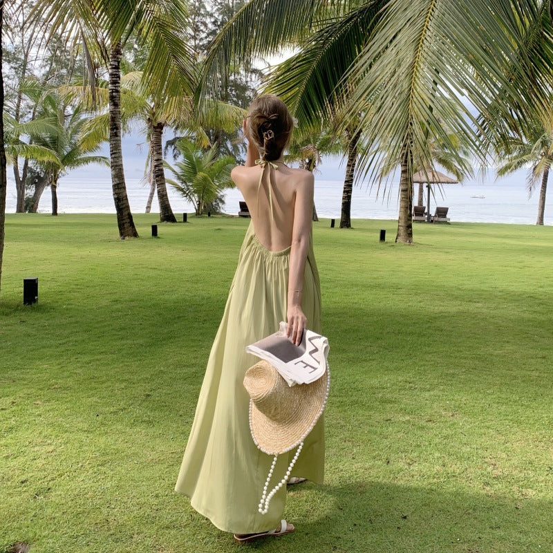 Abito con scollo all'americana, vestito donna estivo per spiaggia