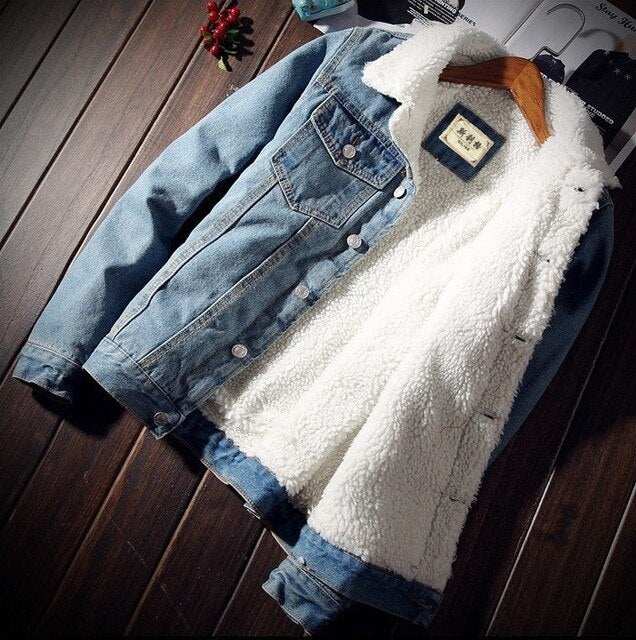 giubbotto uomo Jacket and Coat Warm Denim Jacket - Loweconomy