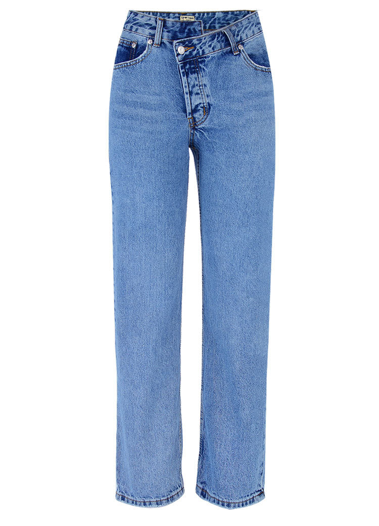 Pantaloni donna in puro cotone, Jeans donna blu