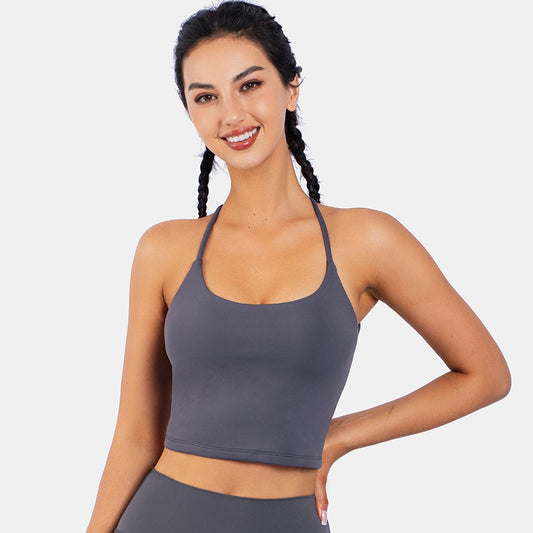 Reggiseno sportivo fitness yoga – supporto medio, traspirante Loweconomy colore grigio