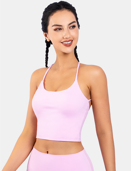 Reggiseno sportivo fitness yoga – supporto medio, traspirante Loweconomy colore rosa