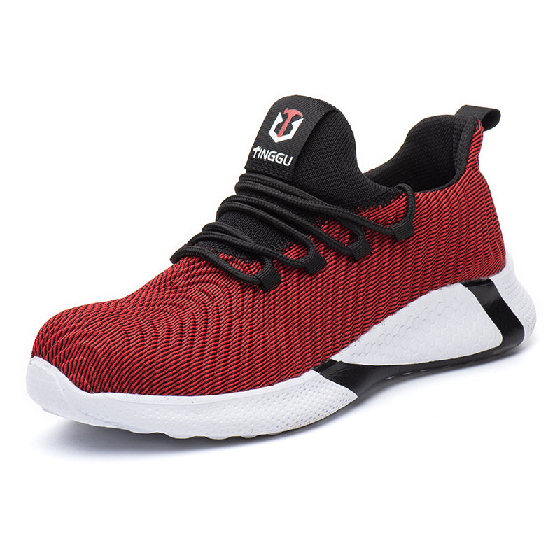 Scarpe estive traspiranti da uomo con punta rinforzata, colore rosso