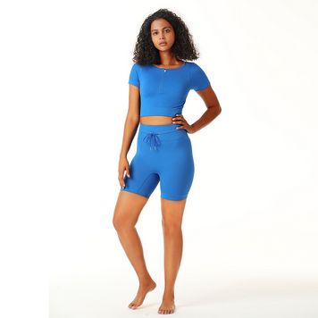 Tuta da yoga in due pezzi da donna con giacca a cerniera, adatta a corsa, palestra e fitness