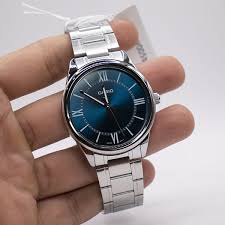 Casio MTP‑V005D‑2B5 – Orologio Uomo Cassa e Bracciale Acciaio con Quadrante Blu e Indici Romani
