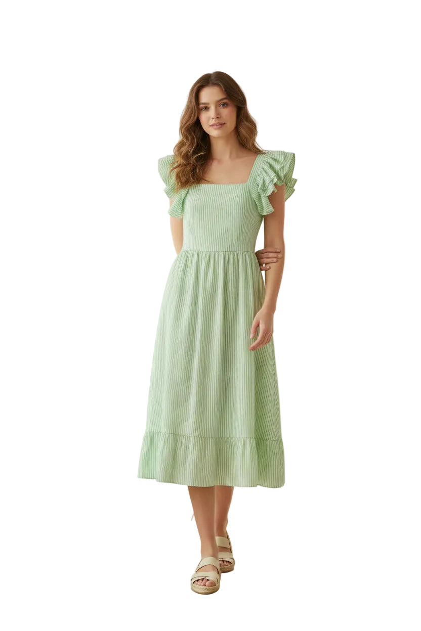 Abito femminile per donna estivo leggero con scollo a V e voilà sulle spalle