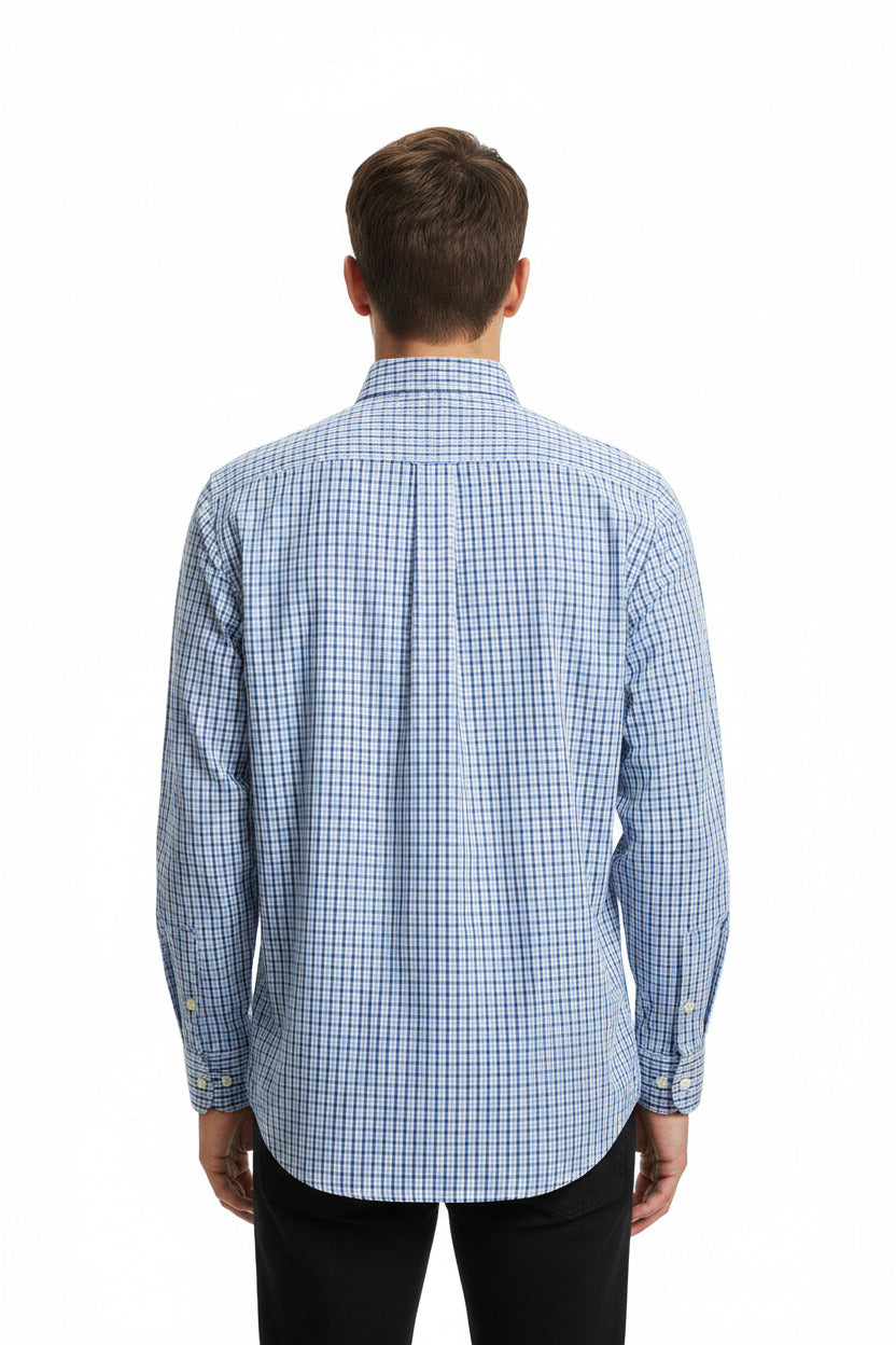 Camicia classica per uomo con bottoni quadrettata, spedizione gratuita