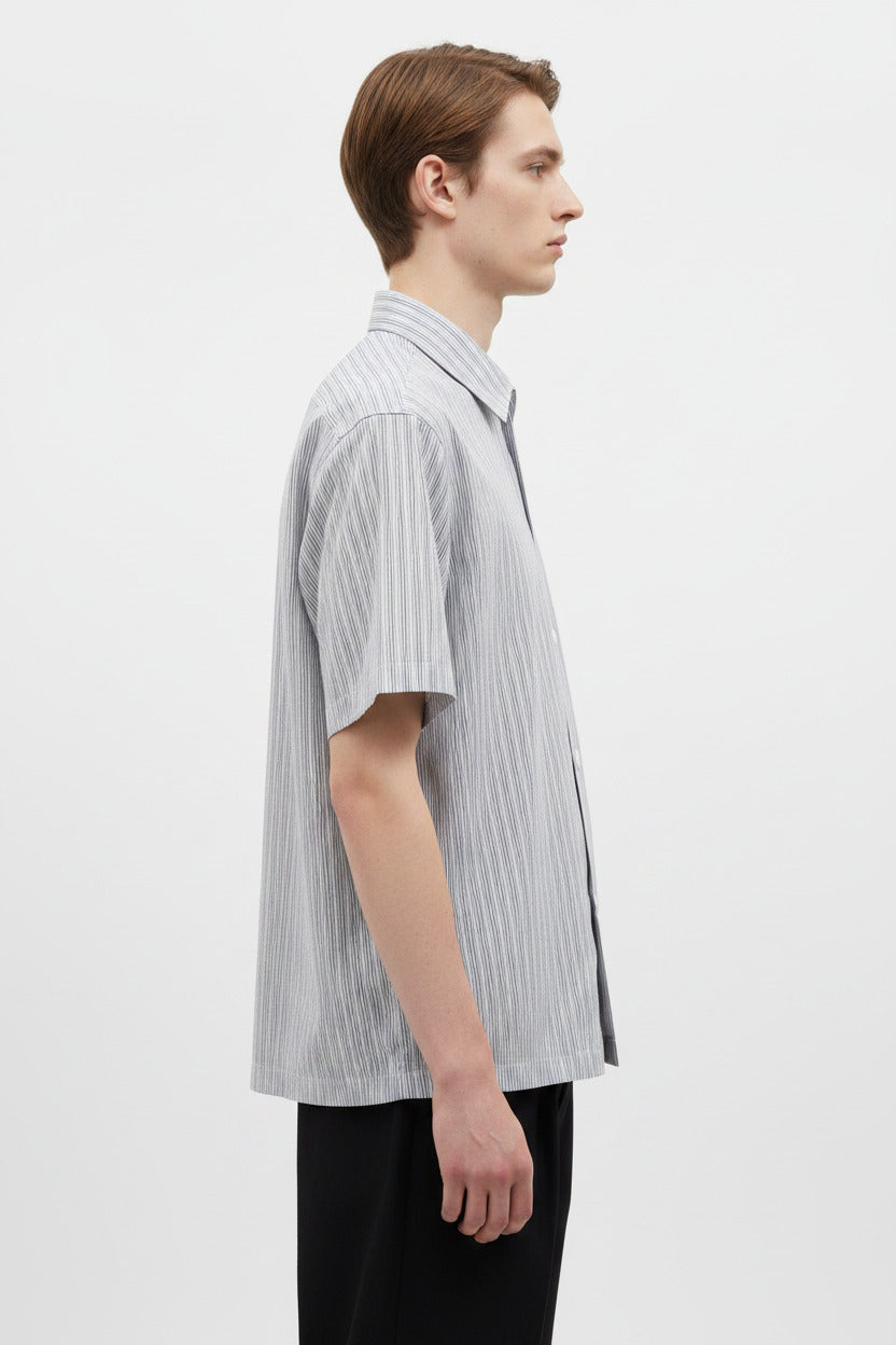 Camicia estiva per uomo a righe a manica corta