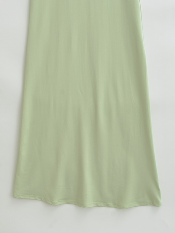 Abito lungo estivo per donna senza maniche con scollo a u, slim fit