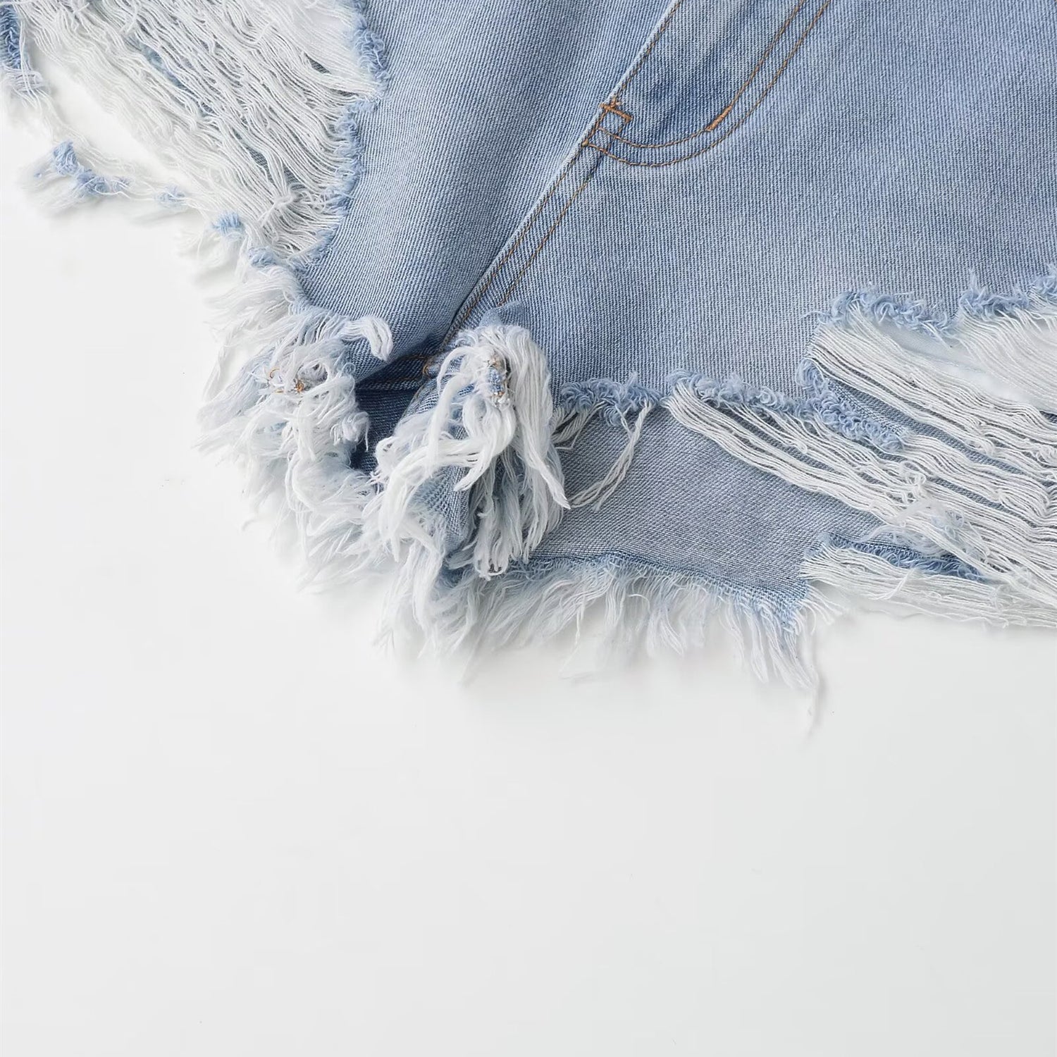 Jeans shorts a pantalonicno effetto strappato per donna leggeri