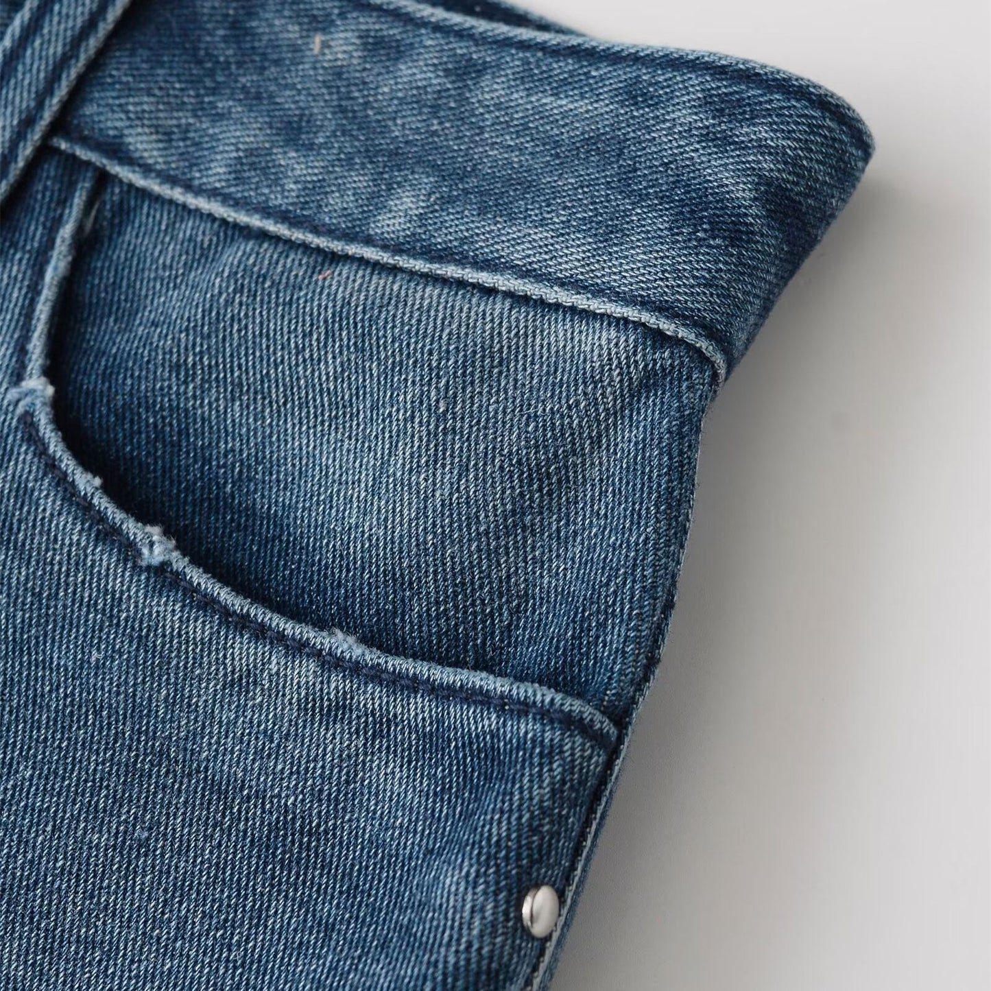 Jeans shorts per donna a vita alta con tasche frontali e posteriori estivi