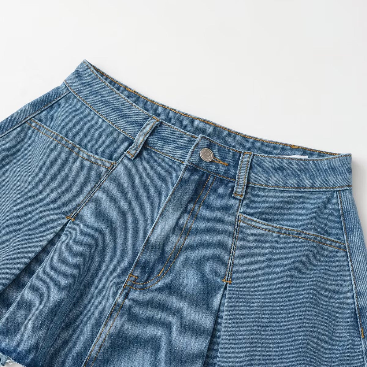 Jeans a mingonna per donna estivo con due tasche frontali 