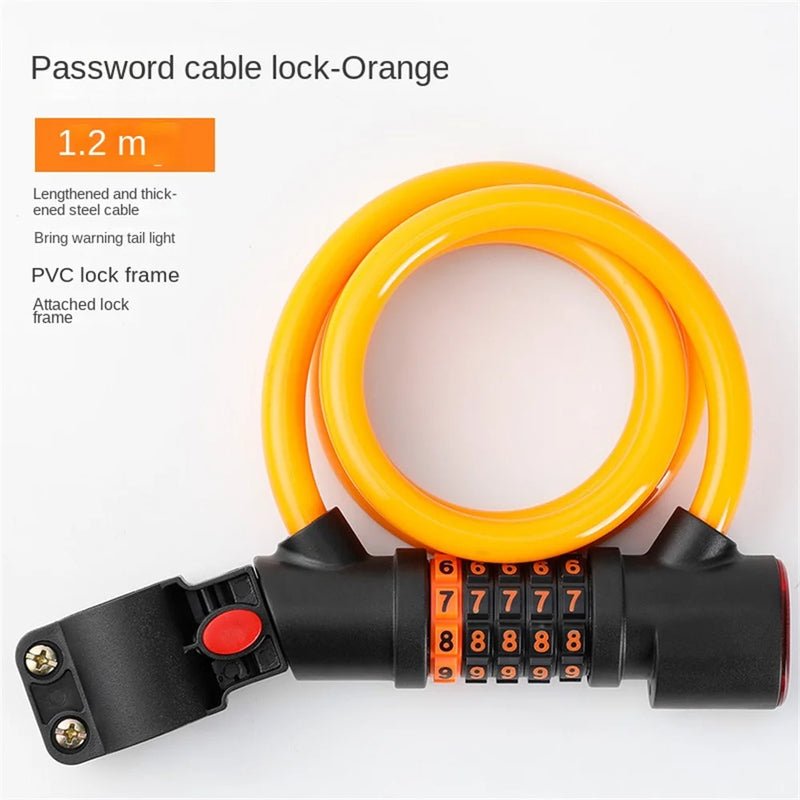 Lucchetto per bici antifurto lunghezza 1,2M/1,8M combinazione numerica 5 cifre con luce led