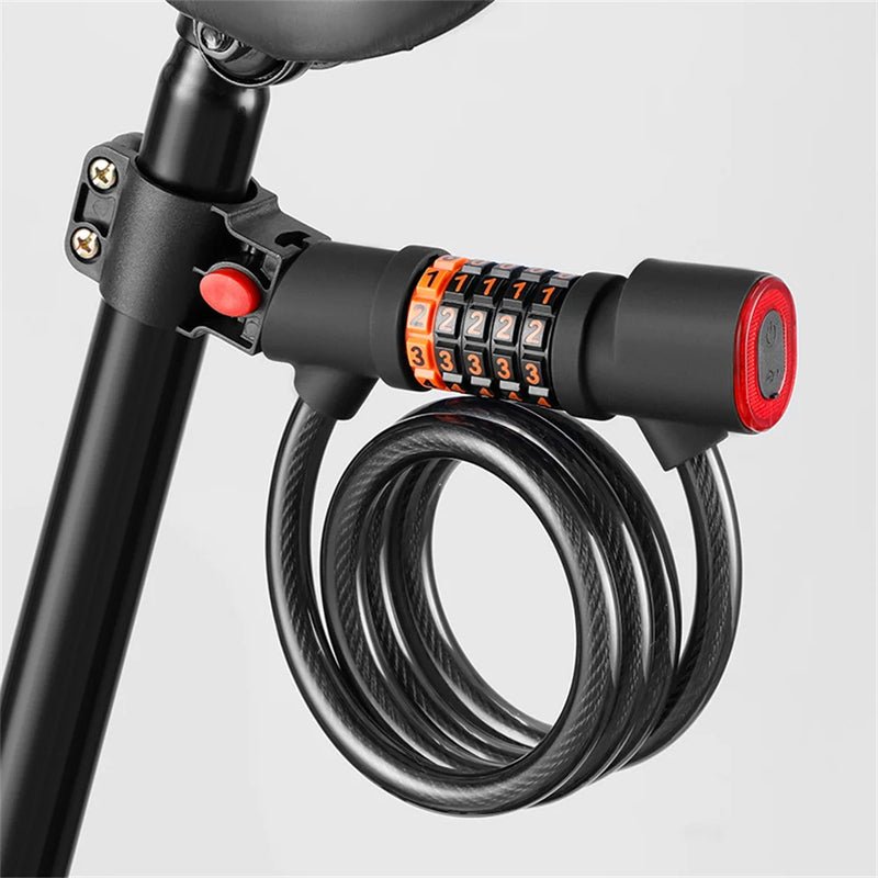 Lucchetto per bici antifurto lunghezza 1,2M/1,8M combinazione numerica 5 cifre con luce led