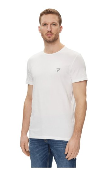Maglietta Guess Jeans per uomo slim fit colore bianco