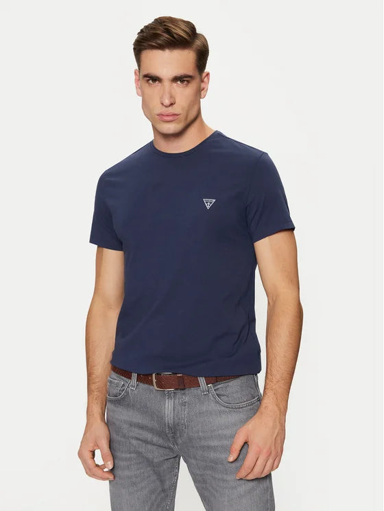 Maglietta Guess Jeans per uomo slim fit colore blu scuro