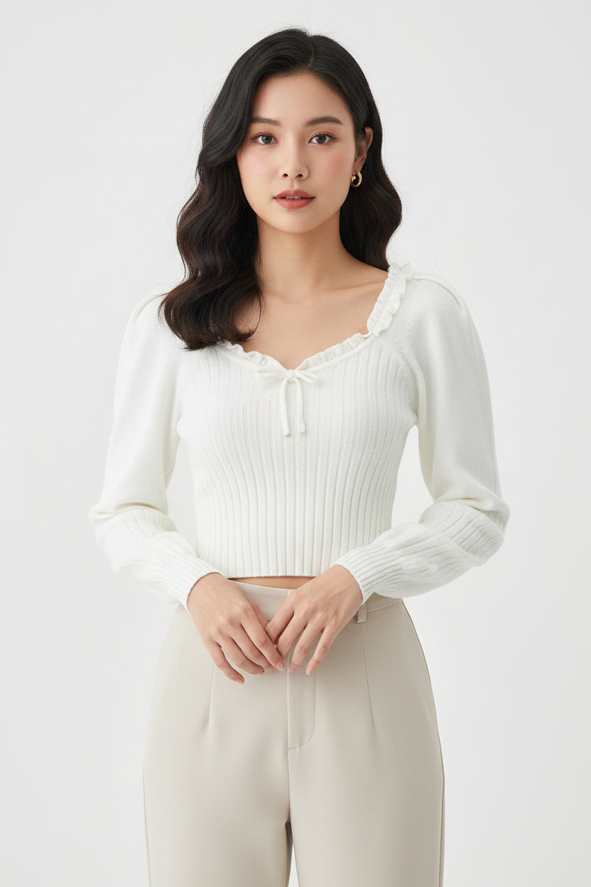 Maglione leggero per donna a manica lunga con scollo ampio regular fit