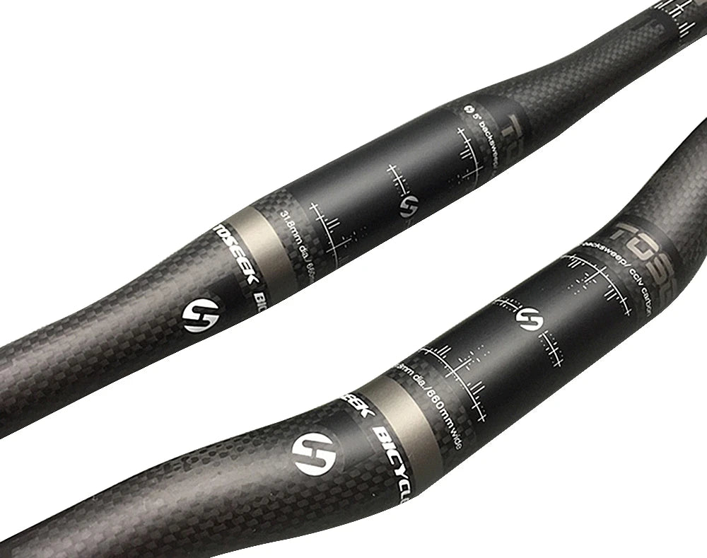 Manubrio Toseek T800 in fibra di carbonio leggero per MTB e bici da strada