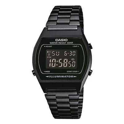 Orologio casio unisex quadrante e cinturino nero in acciaio con movimento al quarzo, modello: B640WB-B