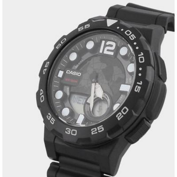 Orologio Casio per uomo quadrante di colore nero, cinturino in resina nero, movimento al quarzo, modello: AEQ-100W-1A