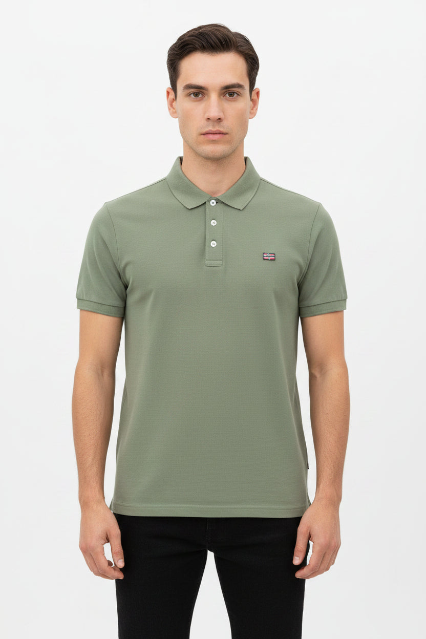 Polo estiva per uomo della Norway tre bottoni manica corta in 100% cotone