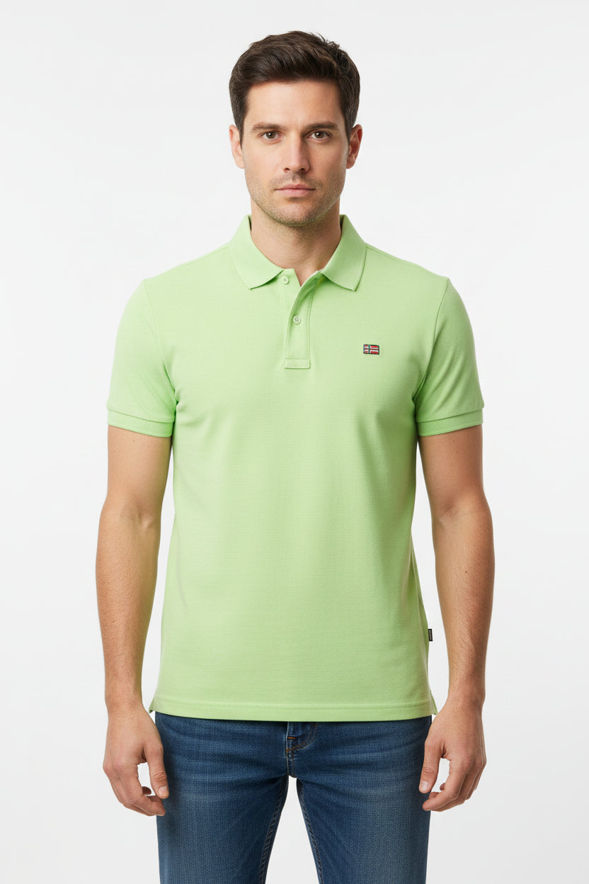 Polo estiva per uomo della Norway tre bottoni manica corta in 100% cotone