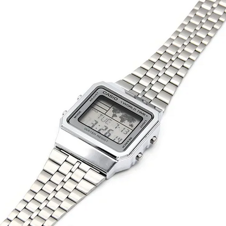 Casio A-500WA-7D Orologio Digitale Uomo – Design Retrò con Cinturino in Resina Bianco