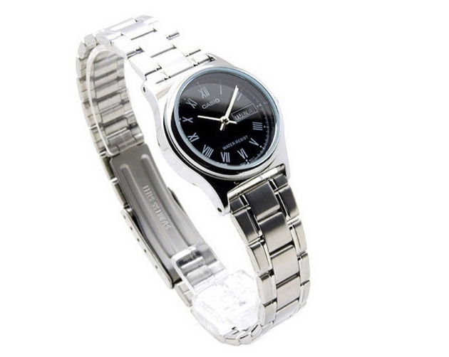 Casio LTP‑V006D‑1B – Orologio da polso analogico in acciaio, Giorno/Data, water resistant