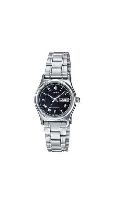 Casio LTP‑V006D‑1B – Orologio da polso analogico in acciaio, Giorno/Data, water resistant