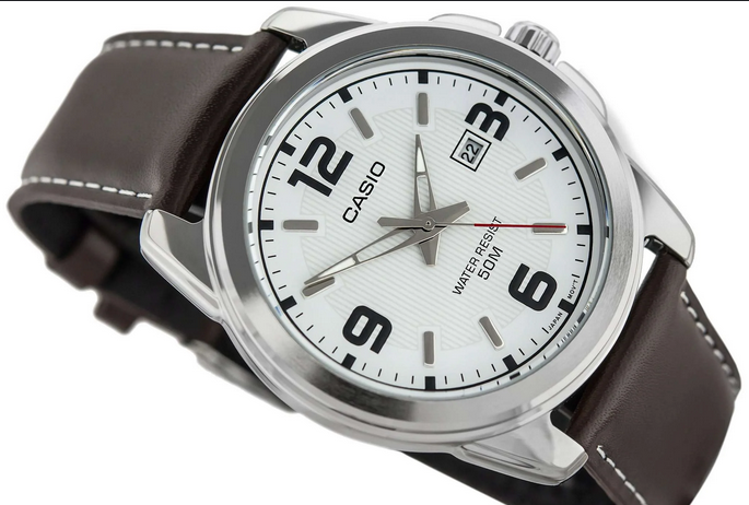 Casio MTP-1314L-7A – Orologio da Uomo Classico con Cinturino in Pelle marrone