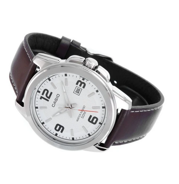 Casio MTP-1314L-7A – Orologio da Uomo Classico con Cinturino in Pelle marrone