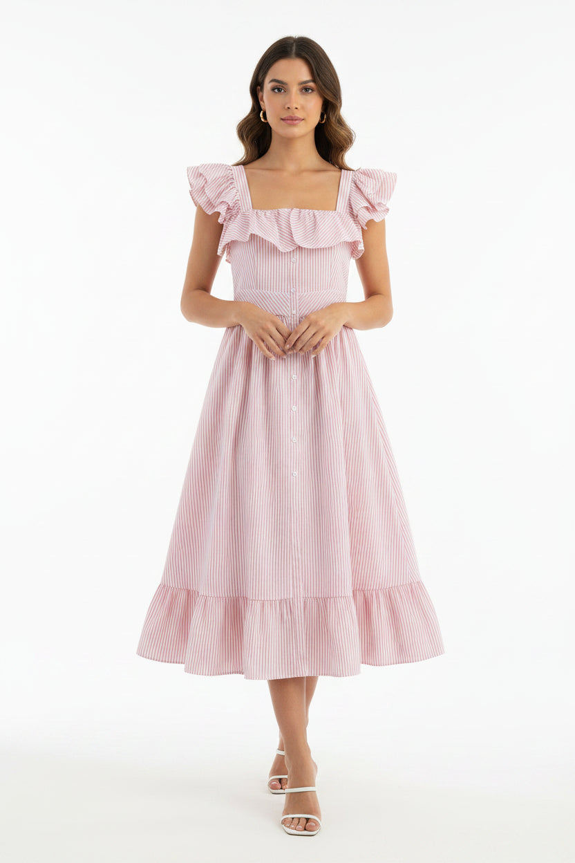 Abito femminile per donna estivo leggero con scollo a V e voilà sulle spalle