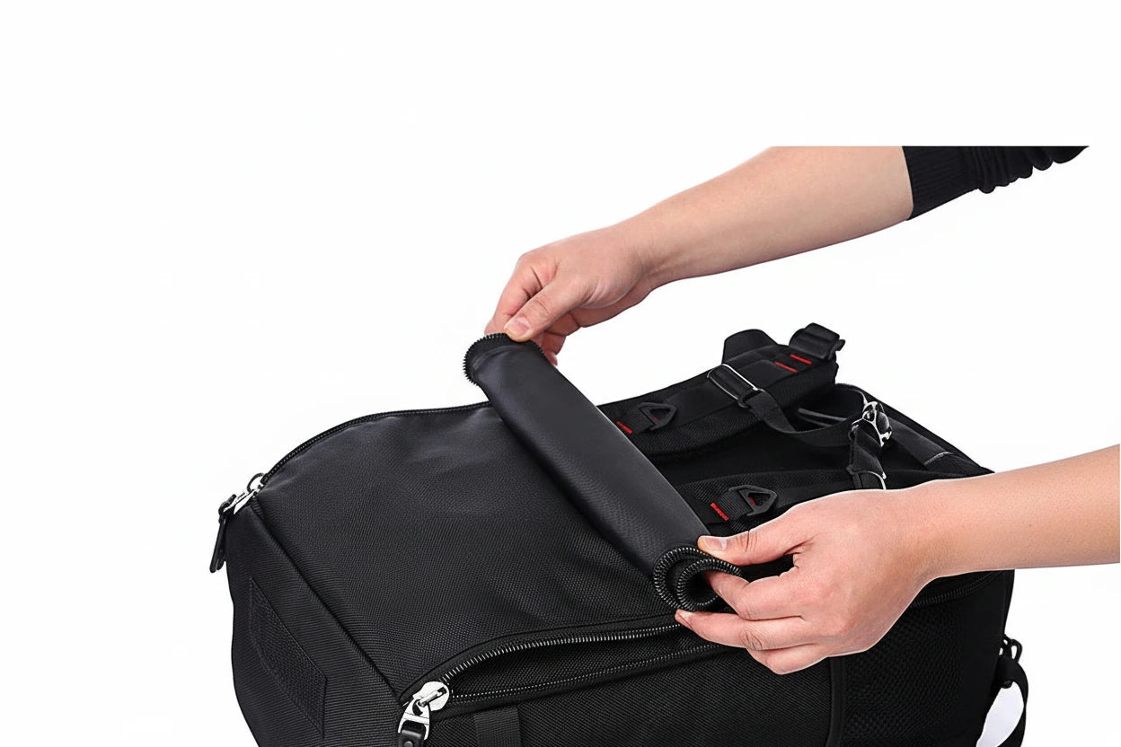 Zaino impermeabile, economico, da viaggio unisex con serratura, colore nero, capacità 36-55 litri