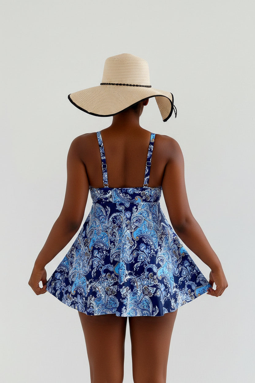 Vestito estivo femminile svasato estivo senza maniche