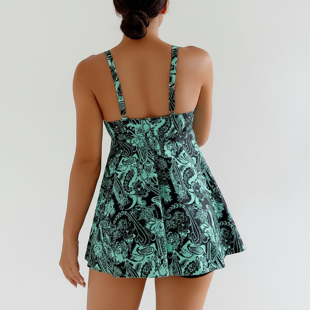 Vestito estivo femminile svasato estivo senza maniche