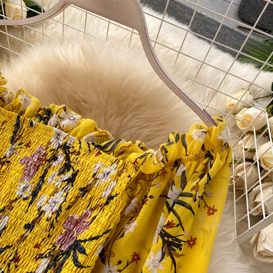 Blusa in Chiffon e Pantaloni a Vita Alta Donna - Completo Estivo Elegante