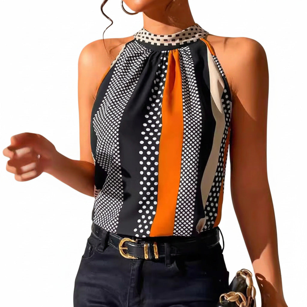 Camicia per donna ,ulticolore estiva senza maniche, spedizione gratuita