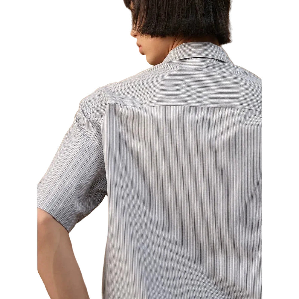 Camicia estiva per uomo a righe a manica corta