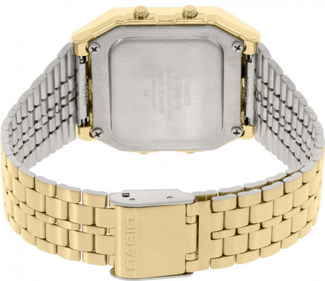 casio a500wga-1d orologio digitale vintage oro e argento unisex, loweconomy
